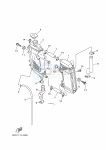 YZ250 (BCR9) drawing RADIATOR & HOSE