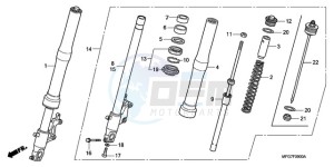 CB600FA39 Spain - (SP / ABS ST 25K) drawing FRONT FORK