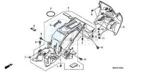 NT700VAA France - (F / ABS) drawing REAR FENDER