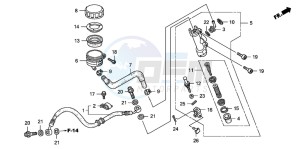 CB1300S CB1300SUPER FOUR drawing RR. BRAKE MASTER CYLINDER (CB1300/S)