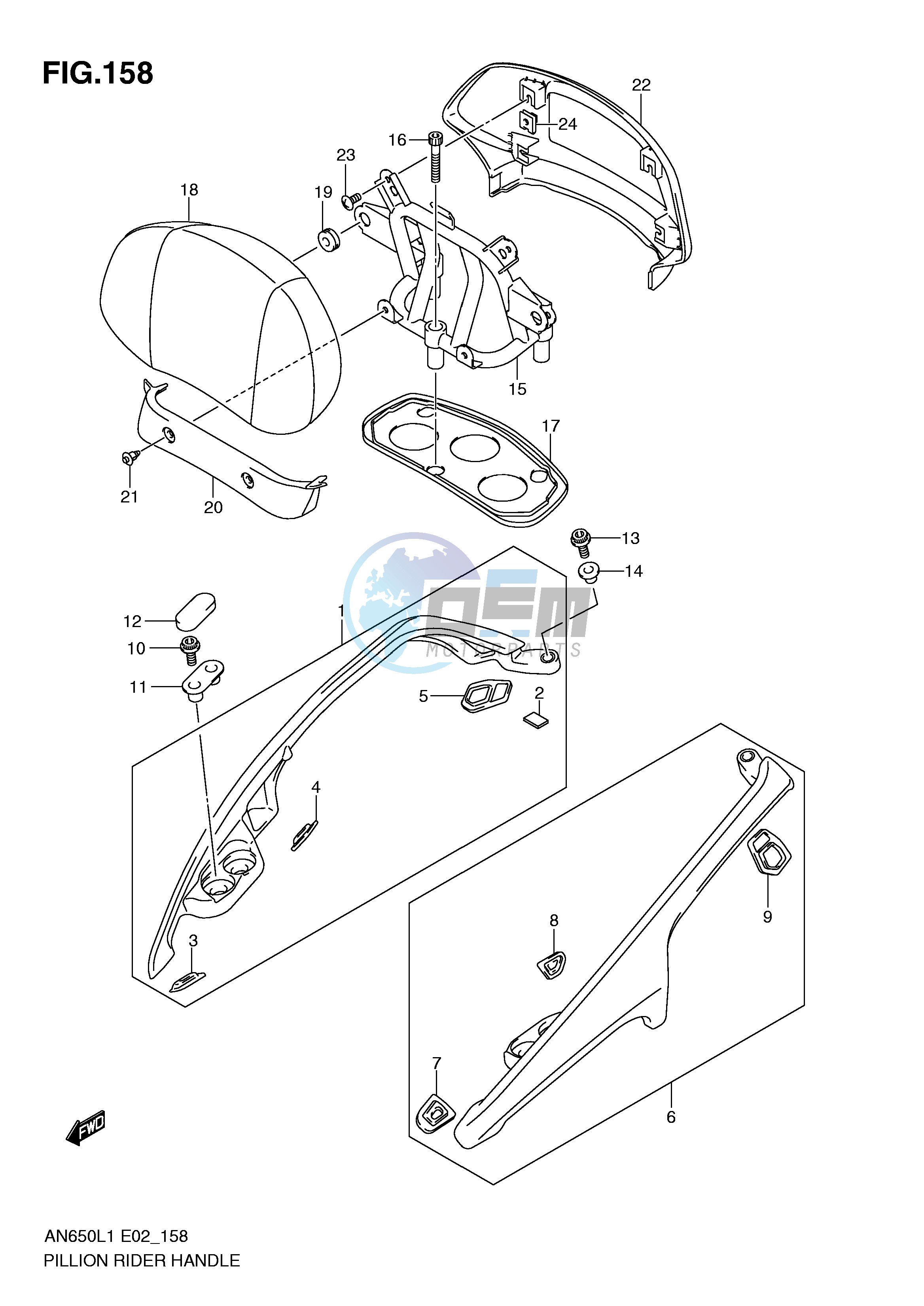 PILLION RIDER HANDLE (AN650AL1 E51)