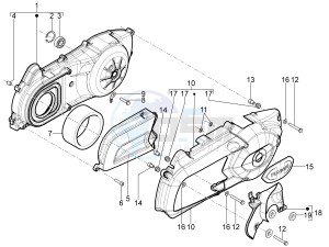 MP3 125 yourban erl drawing Crankcase cover - Crankcase cooling