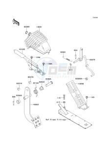 KAF 950 C [MULE 3010 TRANS4X4 DIESEL] (C7F) C7F drawing BRAKE PEDAL_THROTTLE LEVER