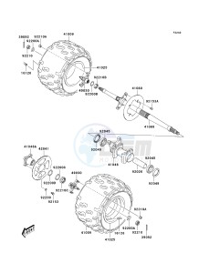 KSF 400 A [FX400] (A6F) A6F drawing REAR HUB