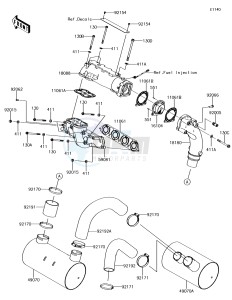 JET_SKI_ULTRA_310LX JT1500MFF EU drawing Muffler(s)