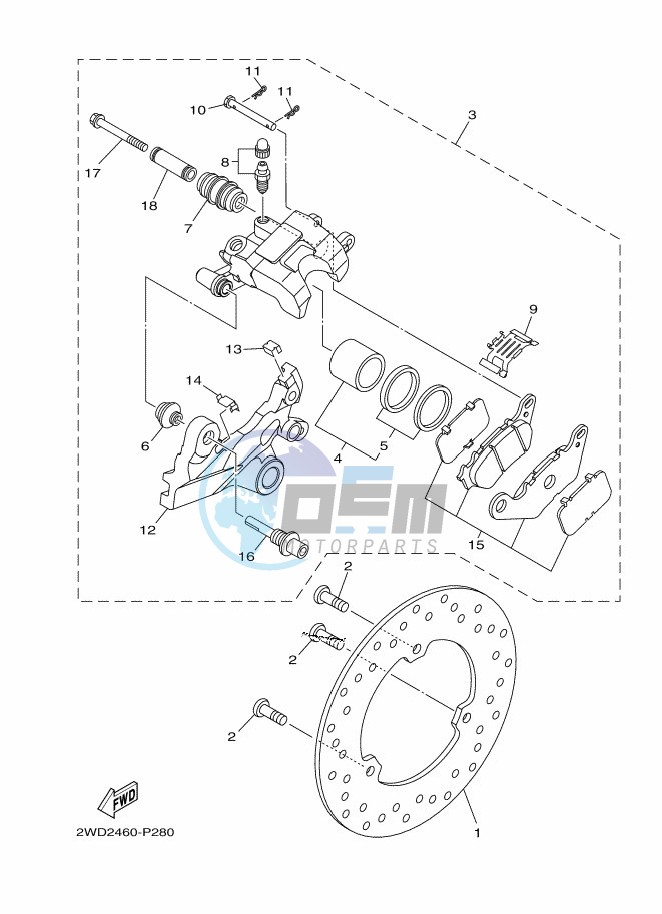 REAR BRAKE CALIPER