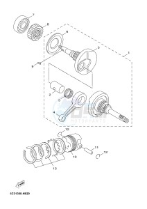 YN50FM NEO'S 4 (2CG6) drawing CRANKSHAFT & PISTON