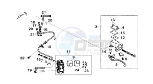 MAXSYM 400 I drawing REAR BRAKE CALIPER / BRAKE MOUNT