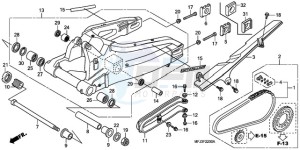 CBR600RA9 France - (F / ABS CMF) drawing SWINGARM