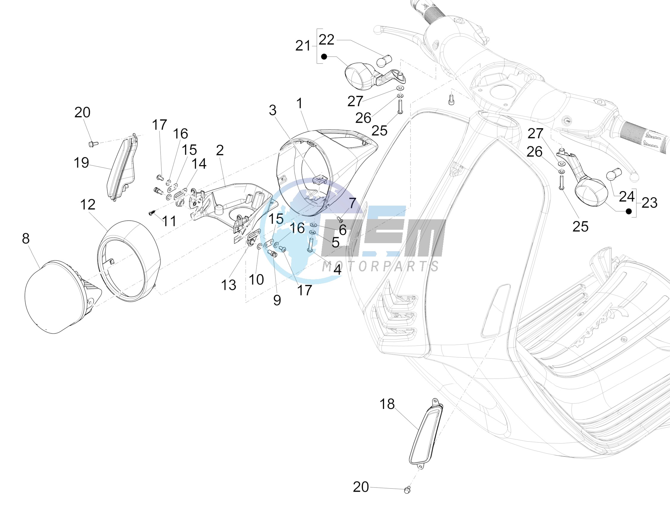 Front headlamps - Turn signal lamps