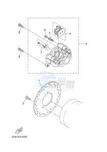 YP125R X-MAX125 (2DM7 2DM7) drawing REAR BRAKE CALIPER