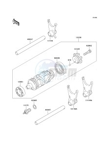 ZX 600 M [NINJA ZX-6RR] (M1) [NINJA ZX-6RR] drawing GEAR CHANGE DRUM_SHIFT FORK-- S- -