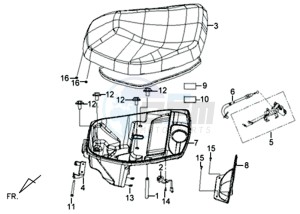 X'PRO 50 45KMH (L8) EU EURO4 drawing BUDDTSEAT - HELMET BOX - CARRIER