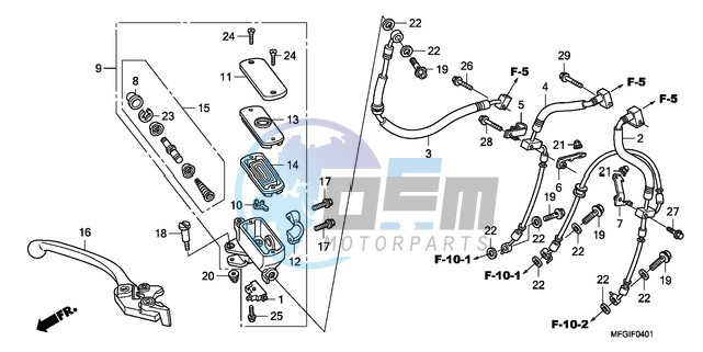 FR. BRAKE MASTER CYLINDER (CB600FA/FA3)