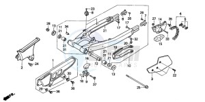 XR250R drawing SWINGARM/CHAIN CASE