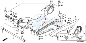 VFR800XD CrossRunner - VFR800X UK - (E) drawing SWINGARM