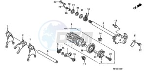 CBR600RRA UK - (E / 3E) drawing GEARSHIFT DRUM