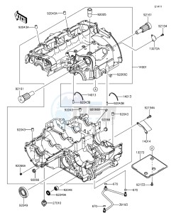 Z1000 ABS ZR1000GEFA FR GB XX (EU ME A(FRICA) drawing Crankcase