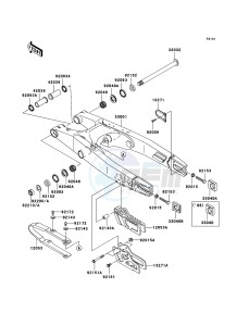 KX250 KX250R6F EU drawing Swingarm