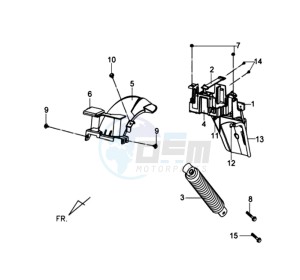 TONIK 50 drawing REAR FENDER - REAR SUSPENSION