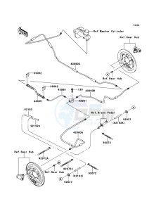 MULE_610_4X4 KAF400AEF EU drawing Rear Brake Piping