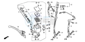 CB600F2 HORNET S drawing FR. BRAKE MASTER CYLINDER (CB600F2)