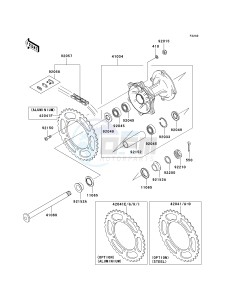 KX 250 N [KX250F] (N1) [KX250F] drawing REAR HUB