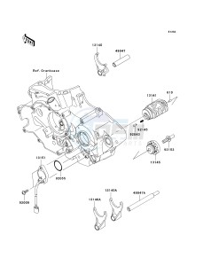 KLX 450 A [KLX450R] (A8F-A9F) A8F drawing GEAR CHANGE DRUM_SHIFT FORK-- S- -