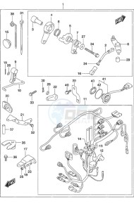 DF 25A drawing Remote Control Parts Tiller Handle w/Power Tilt