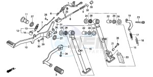 NX250 drawing BRAKE PEDAL/CHANGE PEDAL