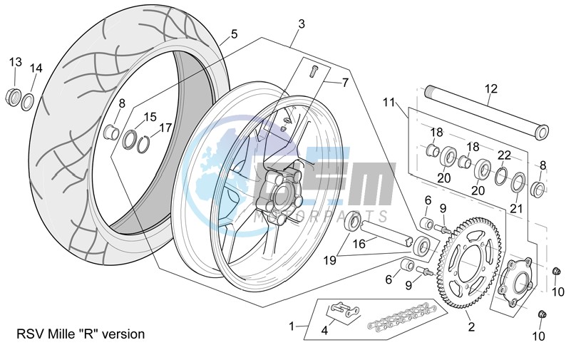 Rear wheel RSV Mille -R- Version