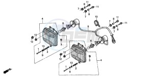 TRX250TM FOURTRAX RECON drawing HEADLIGHT ('02-'04)