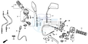 CB250 drawing HANDLE LEVER/SWITCH/CABLE (3)