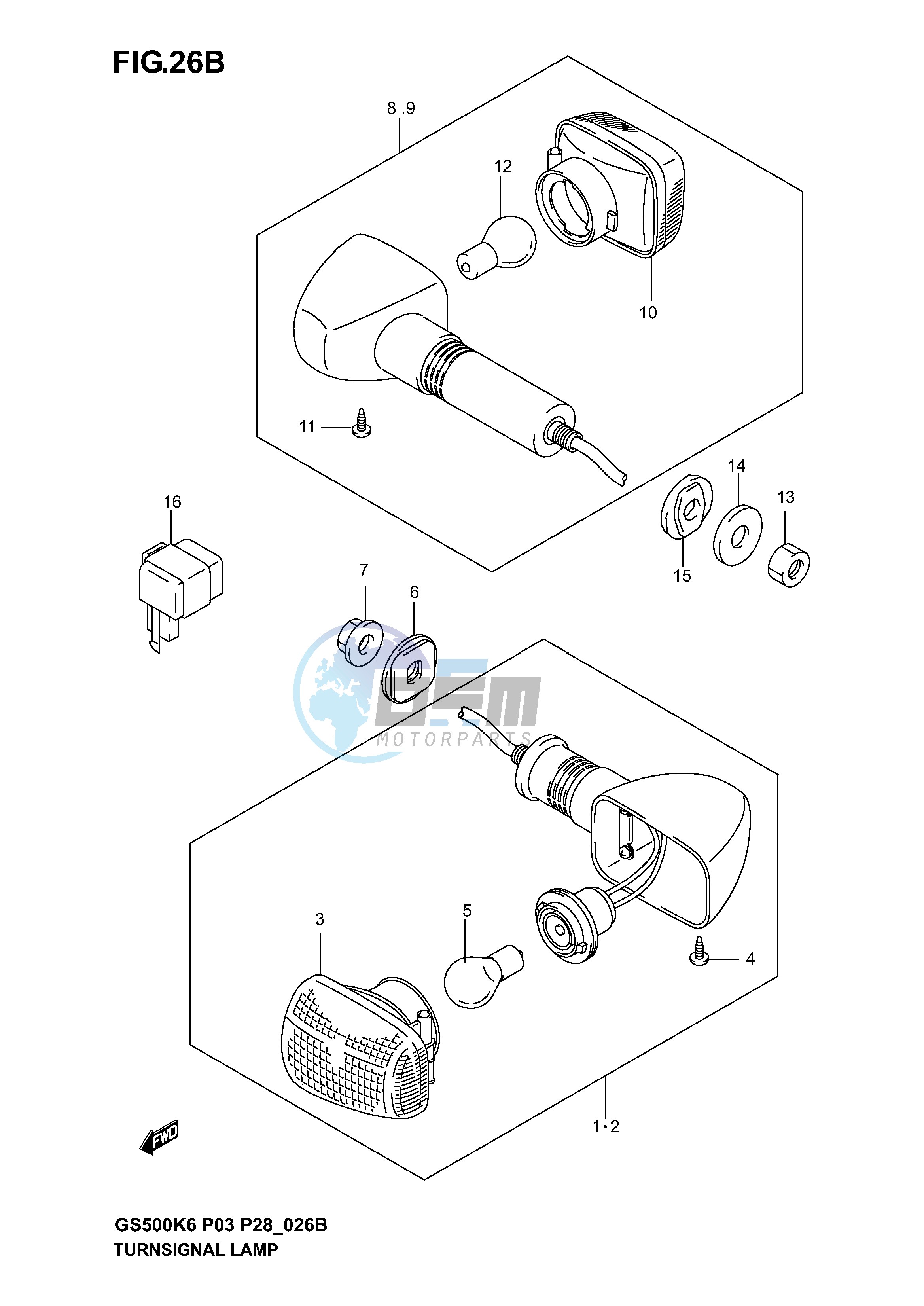 TURNSIGNAL LAMP (GS500FK4 K5 K6)