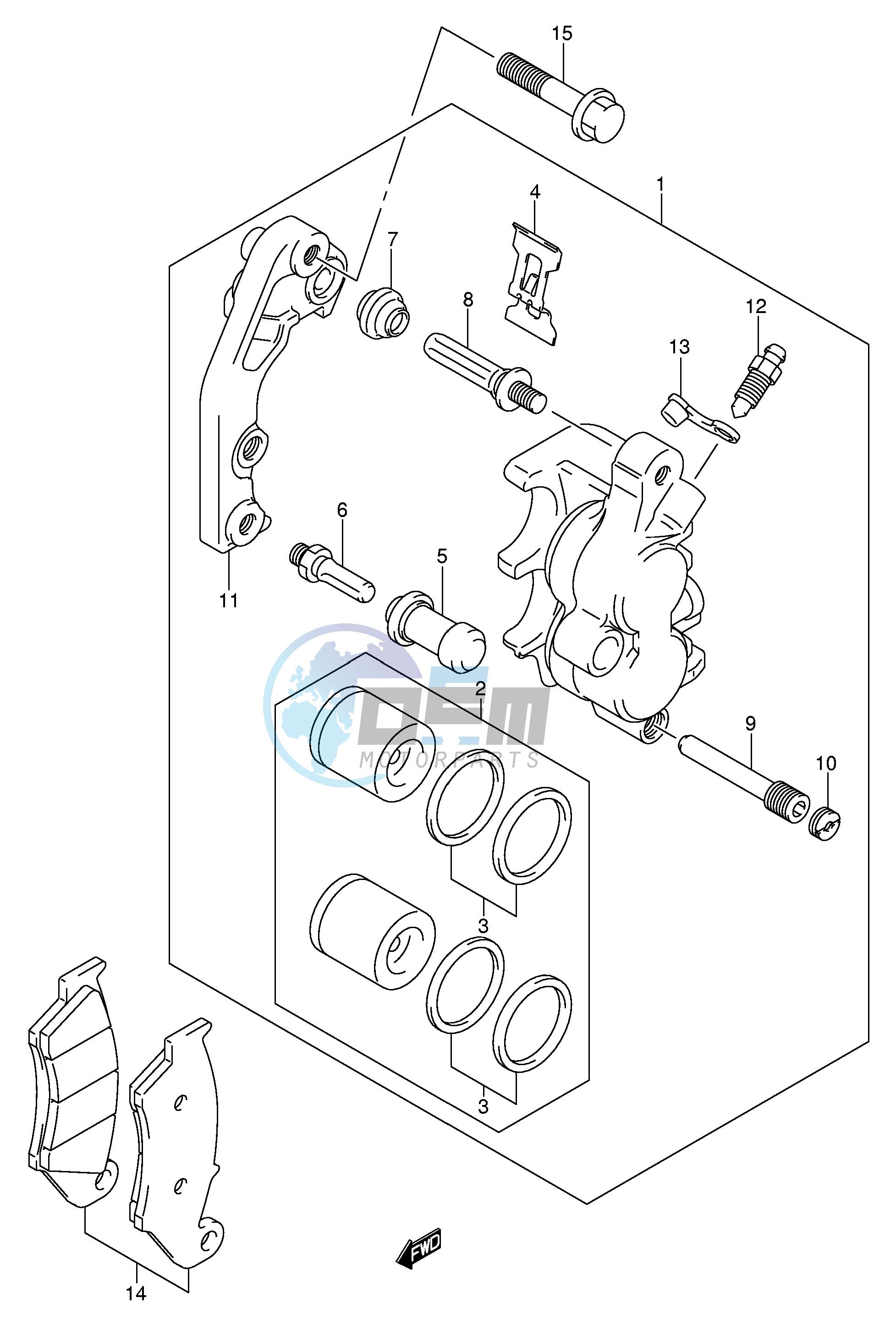 FRONT CALIPER (MODEL K1 K2 K3 K4)