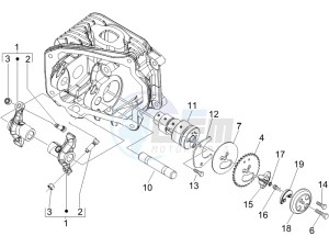 Liberty 125 4t ptt (SL) SL drawing Camshaft - Rocking levers support unit