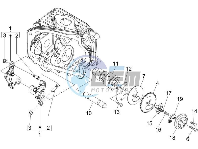 Camshaft - Rocking levers support unit