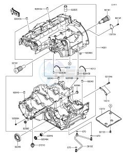 Z1000SX ZX1000LEF FR GB XX (EU ME A(FRICA) drawing Crankcase