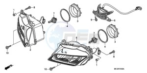 CBR600RA9 France - (F / ABS CMF MME) drawing HEADLIGHT