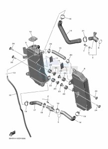 YZ450F (BHR2) drawing RADIATOR & HOSE