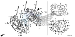 TRX420FM1E TRX420 Europe Direct - (ED) drawing CRANKCASE (TRX420FE1/FM1/FM2/TE1/TM1)