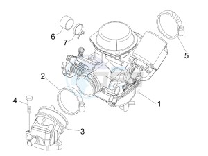 GTS 125 4T E3 UK drawing Carburettor  assembly - Union pipe