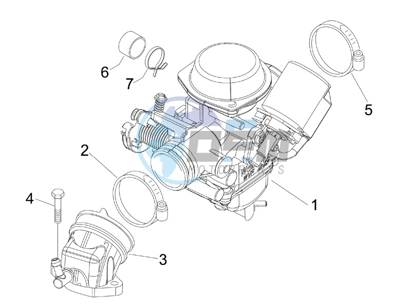 Carburettor  assembly - Union pipe