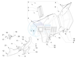 MP3 500 MAXI SPORT BUSINESS ADVANCED E4 ABS (EMEA) drawing Front glove-box - Knee-guard panel