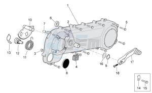 Scarabeo 50 2t e2 (eng. piaggio) drawing Transmission cover