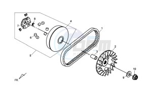 GTS 125 EFI drawing CLUTCH / V BELT