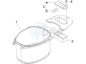 LX 150 4T ie Touring drawing Helmet housing - Undersaddle