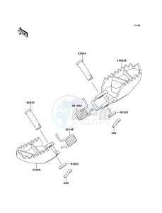 KX85 / KX85 II KX85A6F EU drawing Footrests