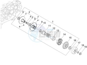 GTV 300 4T 4V ie Touring (NAFTA, APAC) (CN, USA) drawing Driven pulley