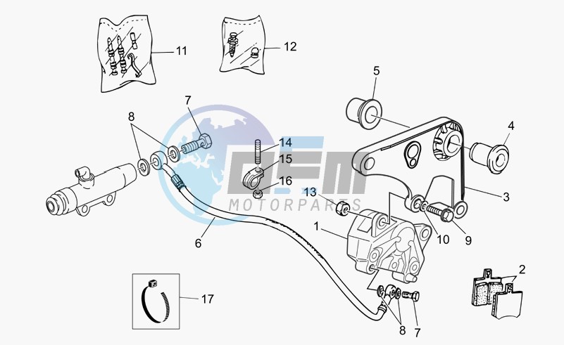 Rear brake caliper